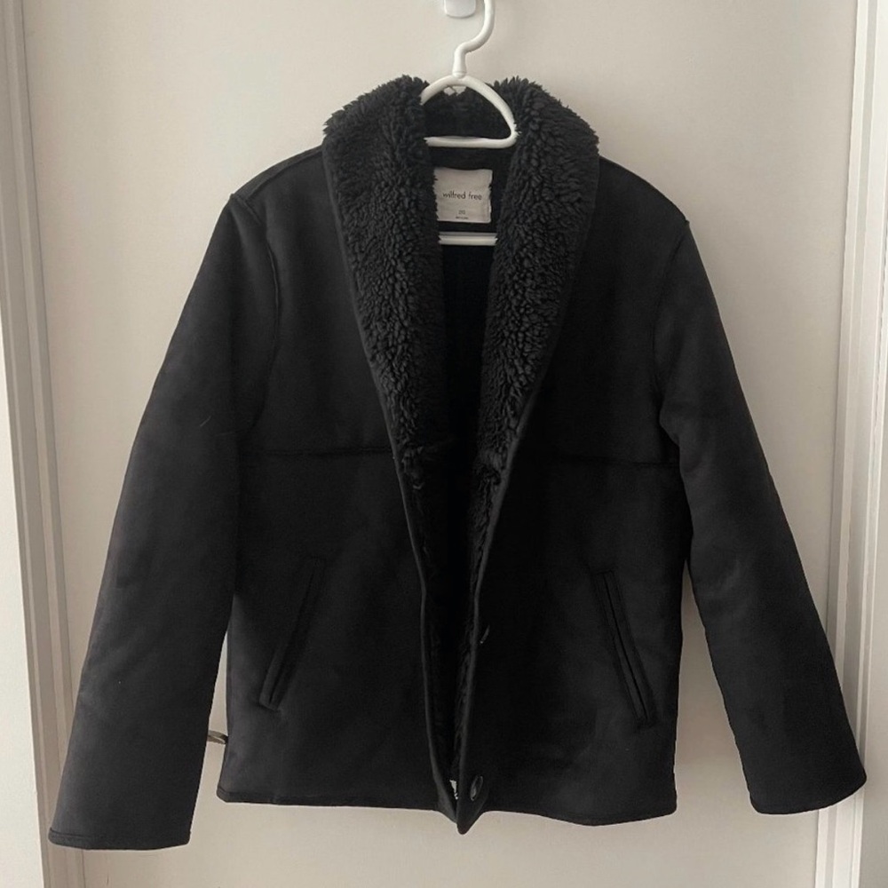 Aritzia Wilfred Suede Shearling Jacket size XS